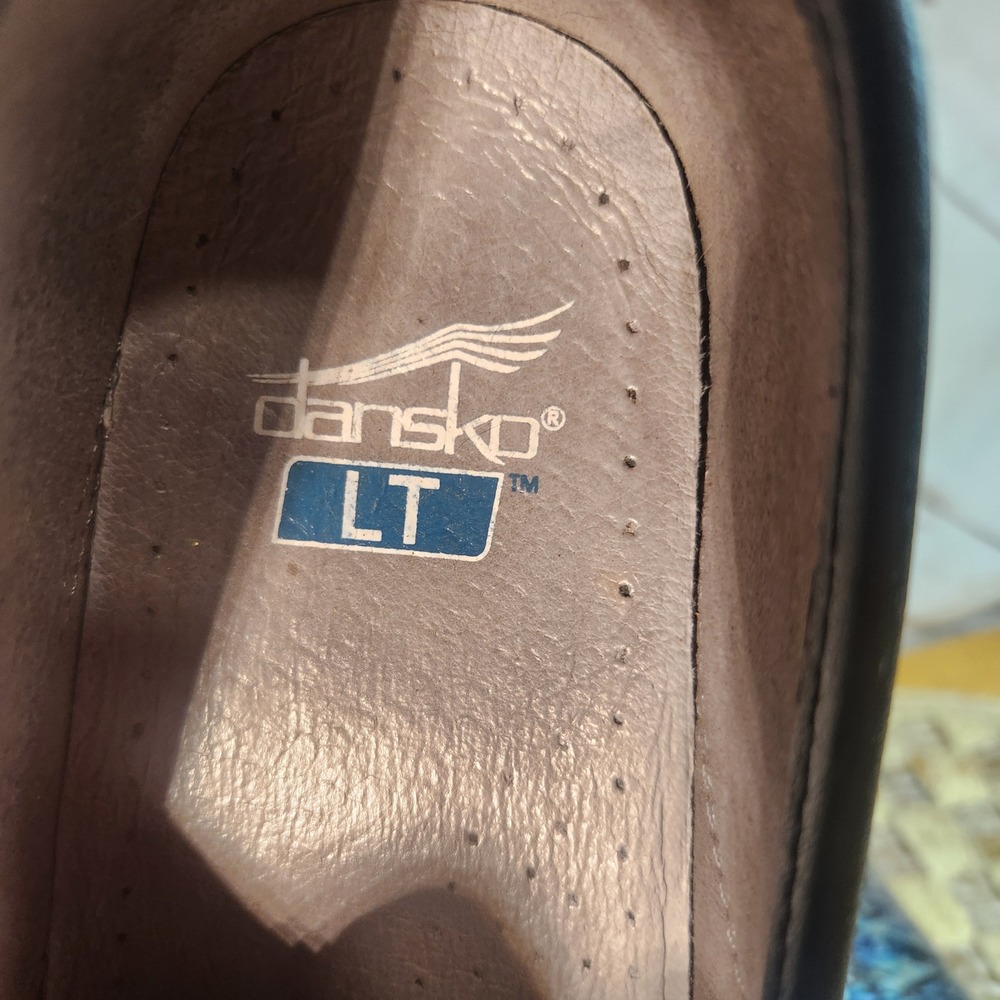Dansko LT Professional Blue Silver Metalli Clogs Shoes Womens 39 EU 8.5-9 US - Picture 3 of 10